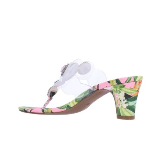 J.RENEE VARANESE CLEAR/PINK/GREEN FLORAL EMBELLISHED HEELS "IN Original Box" - Picture 4 of 6